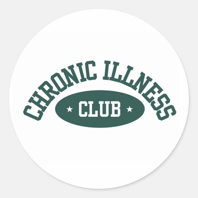 Chronic Illness Club Sticker, Disability Awareness Classic Round Sticker (Front)