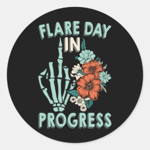 Chronic Illness Flare Day In Progress Spoonie Awar Classic Round Sticker
