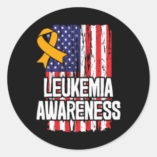 Chronic Leukaemia Awareness Ribbon - Leukaemia Sur Classic Round Sticker
