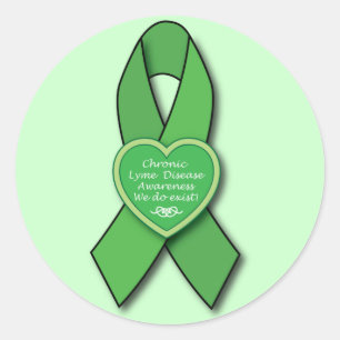 Chronic Lyme Disease Awareness Ribbon Classic Round Sticker