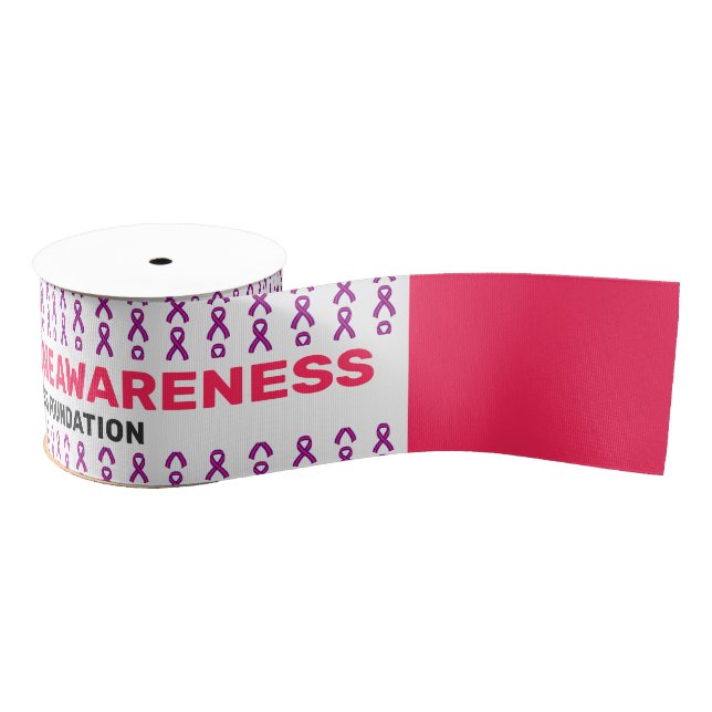 Chronic Migraine Awareness Pattern Ribbon Grosgrain Ribbon (Spool)