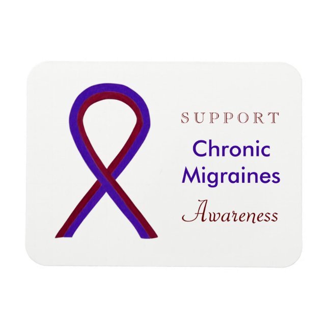 Chronic Migraines Awareness Ribbon Custom Magnet (Horizontal)