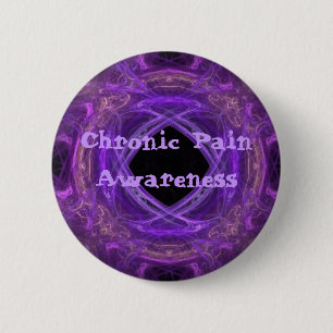 Chronic Pain Awareness Fractal 6 Cm Round Badge