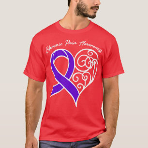 Chronic Pain Awareness Heart Ribbon Gift Valentine T-Shirt