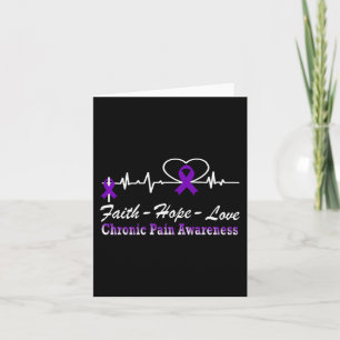 Chronic Pain Awareness Heartbeat Christian Cross S Card