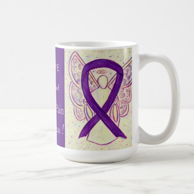 Chronic Pain Awareness Ribbon Angel Custom Mug (Right)