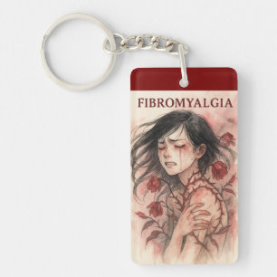 chronic pain suffering watercolour art key ring
