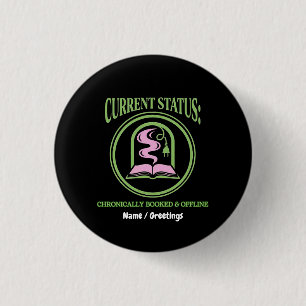 Chronically Booked & Offline Analog Reading Escape 3 Cm Round Badge