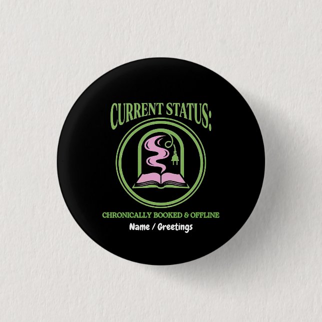 Chronically Booked & Offline Analog Reading Escape 3 Cm Round Badge (Front)