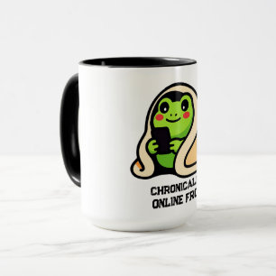 chronically online Frog Funny Meme Mug
