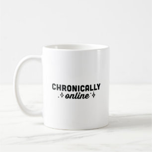 Chronically online funny doomscrolling girl coffee mug