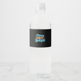 Chronicles Of Crazy Work Besties Work Bestie Gift  Water Bottle Label
