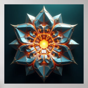 Chrono-Fractal Bloom: Ethereal Weave Poster