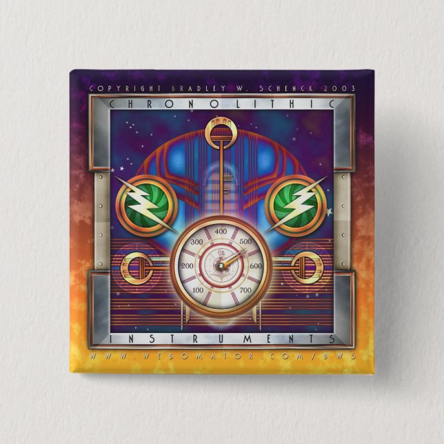 Chronolithic Instruments Square Button (Front)
