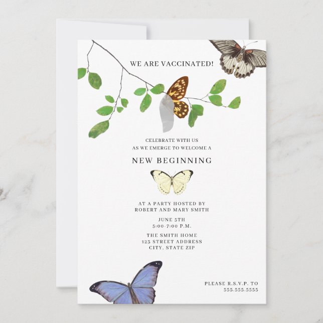 Chrysalis End of Social Distancing Reunion Invitation (Front)