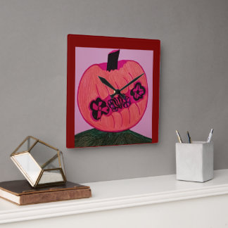 Chrysalis In A Pumpkin Square Wall Clock