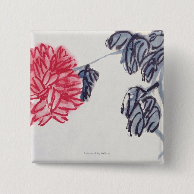 Chrysanthemum 15 Cm Square Badge (Front)