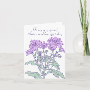 Chrysanthemum 35th sister in law birthday card