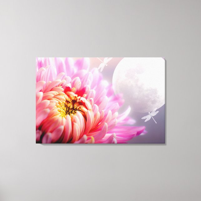 Chrysanthemum and Moon Canvas Print (Front)