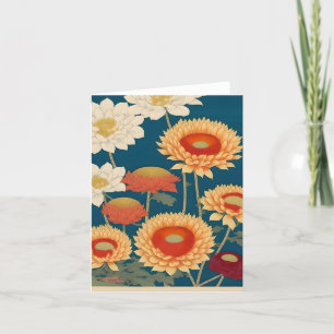 Chrysanthemum B Study in Japanese Style Holiday Card