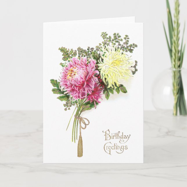 Chrysanthemum Birthday Card (Front)
