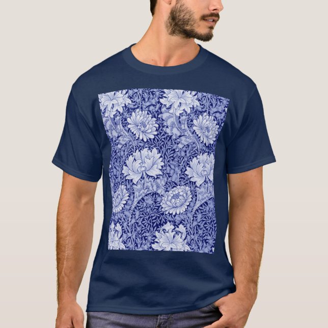 Chrysanthemum Blue, William Morris T-Shirt (Front)