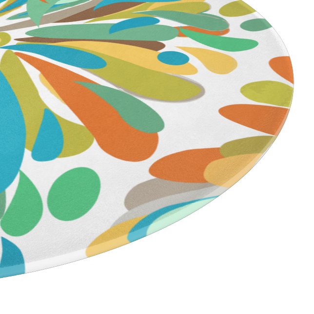 Chrysanthemum Bold Colourful Floral Cutting Board (Corner)