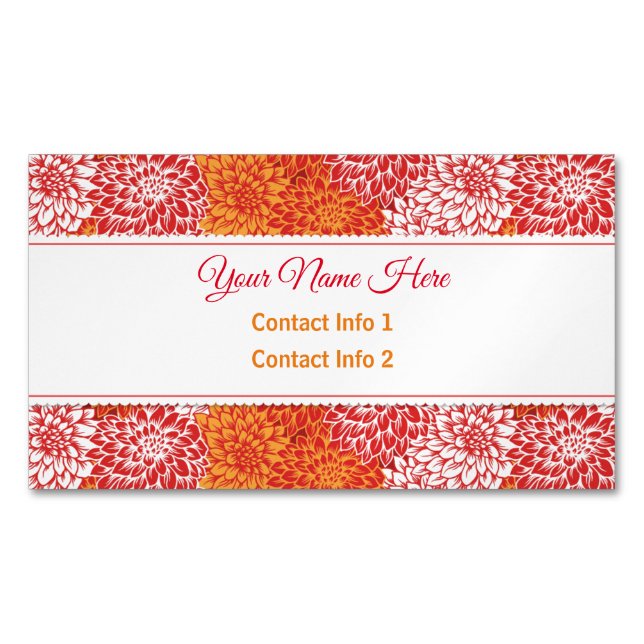 Chrysanthemum Business Card Magnet (Front)