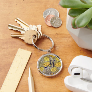 chrysanthemum by William Morris Key Ring