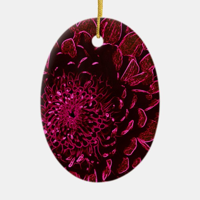 Chrysanthemum Ceramic Tree Decoration (Front)