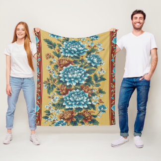 Chrysanthemum Elegy Fleece Blanket