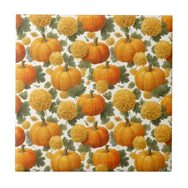 Chrysanthemum Fall Design Tile (Front)