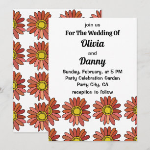Chrysanthemum Flower Floral Chrysanthemum Wedding Invitation