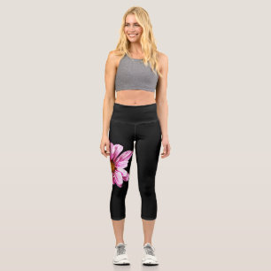 Chrysanthemum Flower lecapcn Capri Leggings