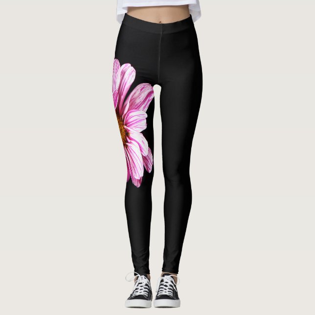 Chrysanthemum Flower lecna Leggings (Front)