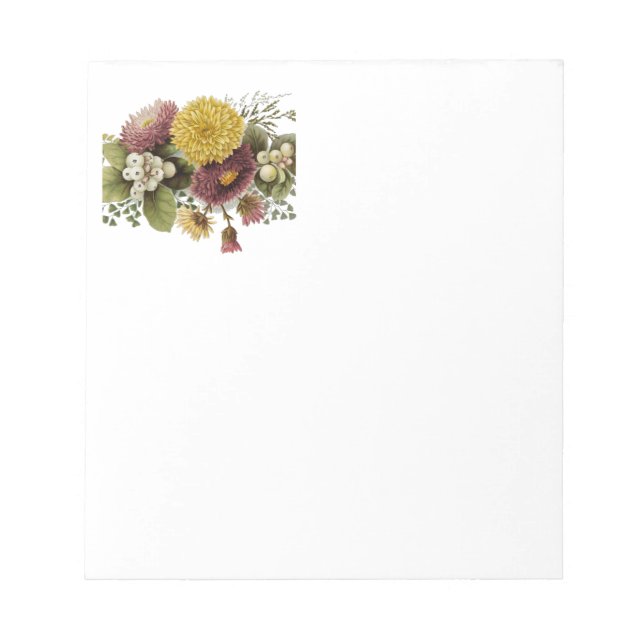 Chrysanthemum  Flower Mum Bouquet Notepad (Front)