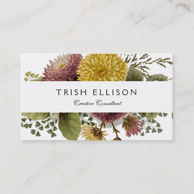 Chrysanthemum Flower Mum Floral Business Card (Front)