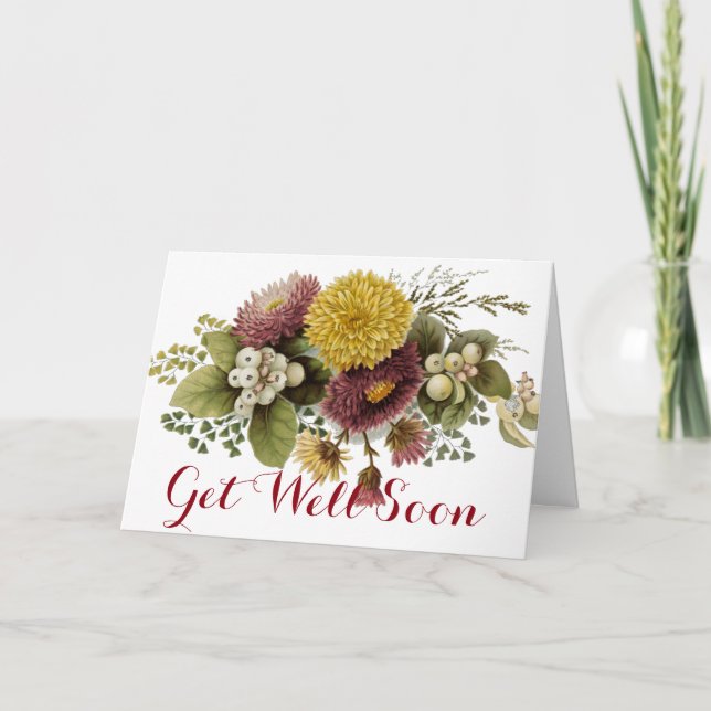 Chrysanthemum Flower Mum Floral Card (Front)
