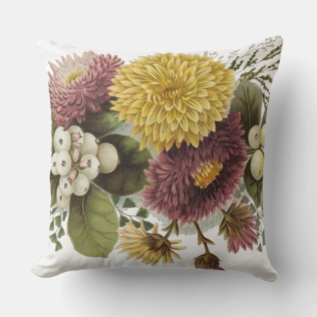 Chrysanthemum Flower Mum Floral Cushion (Front)