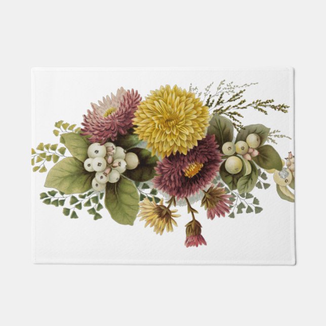 Chrysanthemum Flower Mum Floral Doormat (Front)