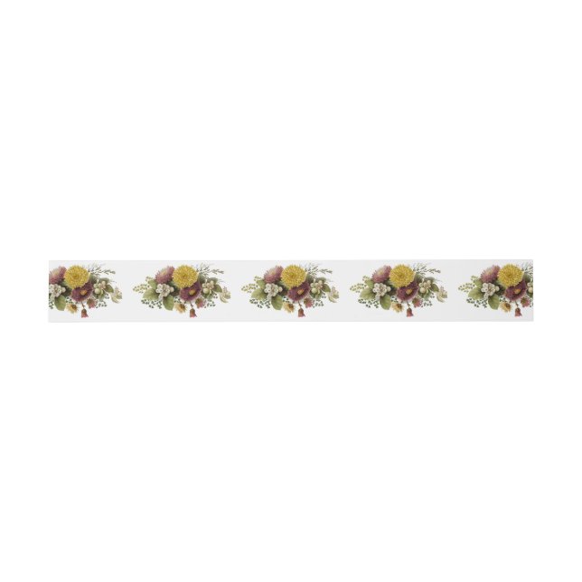 Chrysanthemum Flower Mum Floral Invitation Belly Band (Flat)