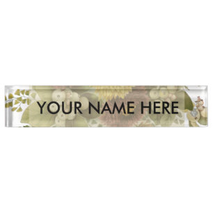 Chrysanthemum Flower Mum Floral Nameplate