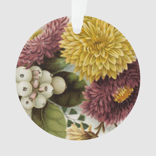 Chrysanthemum Flower Mum Floral Ornament (Front)