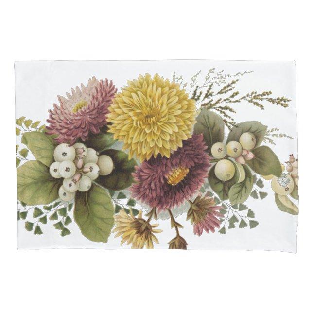 Chrysanthemum Flower Mum Floral Pillowcase (Front)