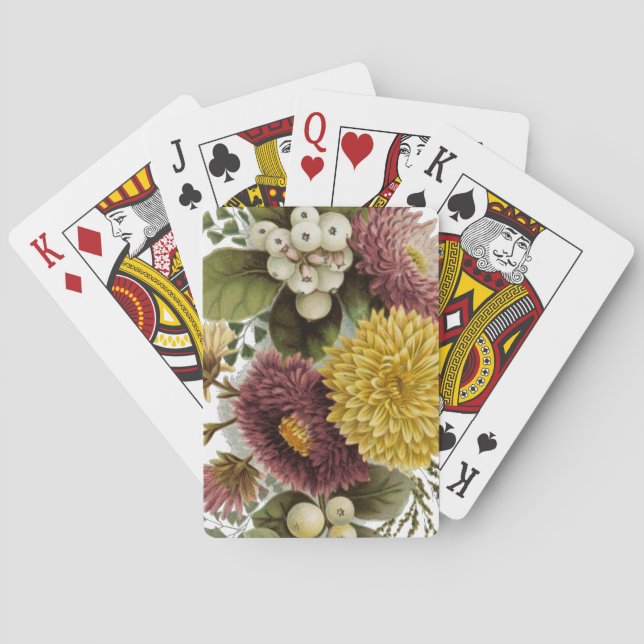 Chrysanthemum Flower Mum Floral Playing Cards (Back)