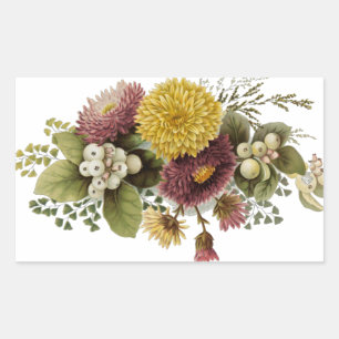 Chrysanthemum Flower Mum Floral Rectangular Sticker