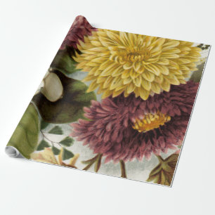 Chrysanthemum Flower Mum Floral Wrapping Paper