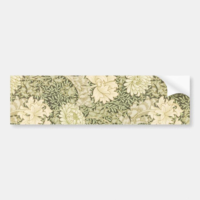 Chrysanthemum Flower Pattern (by William Morris) Bumper Sticker (Front)
