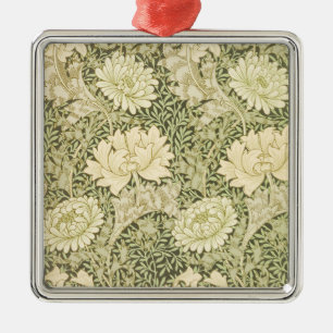 Chrysanthemum Flower Pattern (by William Morris) Metal Tree Decoration
