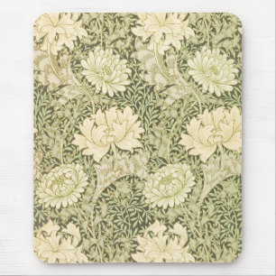 Chrysanthemum Flower Pattern (by William Morris) Mouse Mat